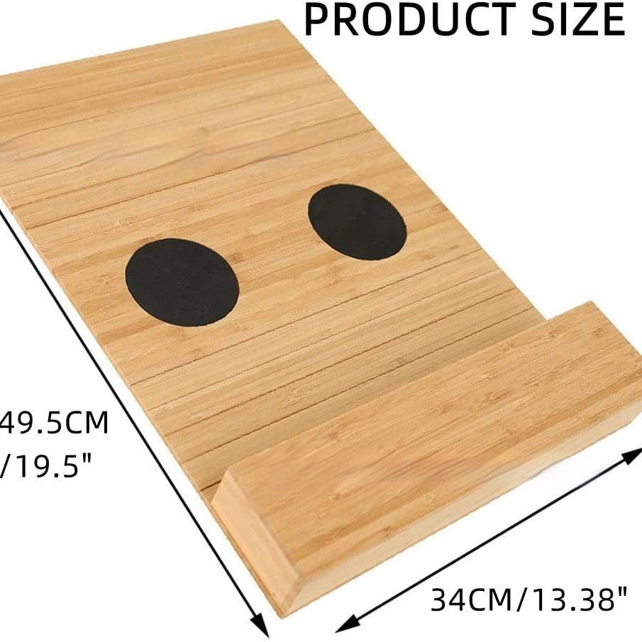 Premium Bamboo Sofa Arm Tray | Foldable Anti-Slip Couch Cup Holder