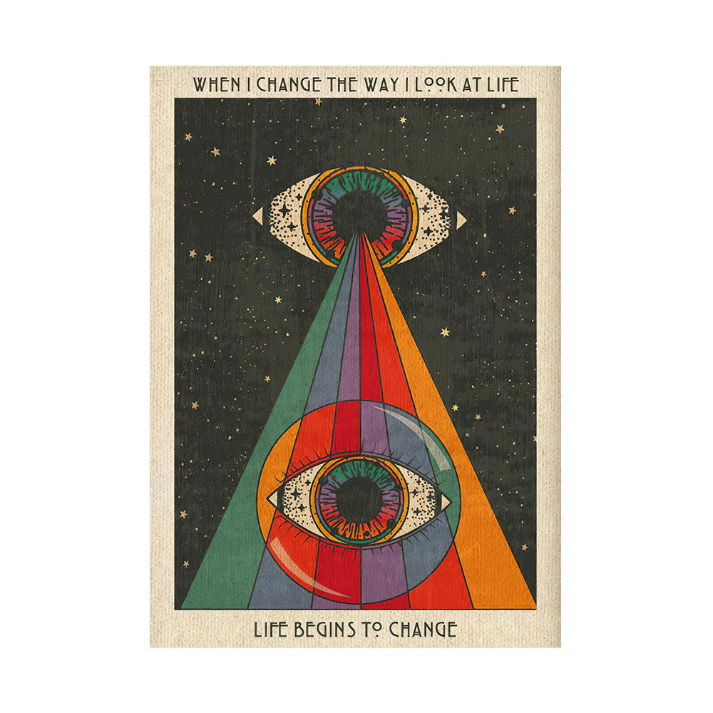 Psychedelic Bohemian Retro Abstract Canvas Painting