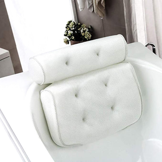 Luxury 3D Mesh Bathtub Pillow – Ergonomic Massage Support, Fast-Drying Breathable Headrest