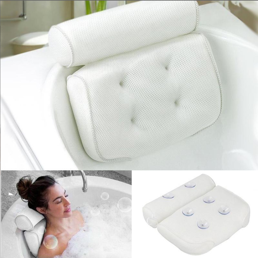 Luxury 3D Mesh Bathtub Pillow – Ergonomic Massage Support, Fast-Drying Breathable Headrest