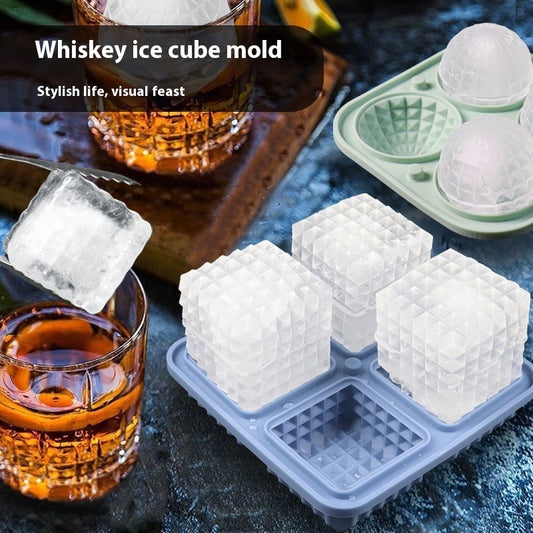 Premium Slow-Melting Prism Ice Mold – Whiskey & Cocktail Silicone Ice Tray