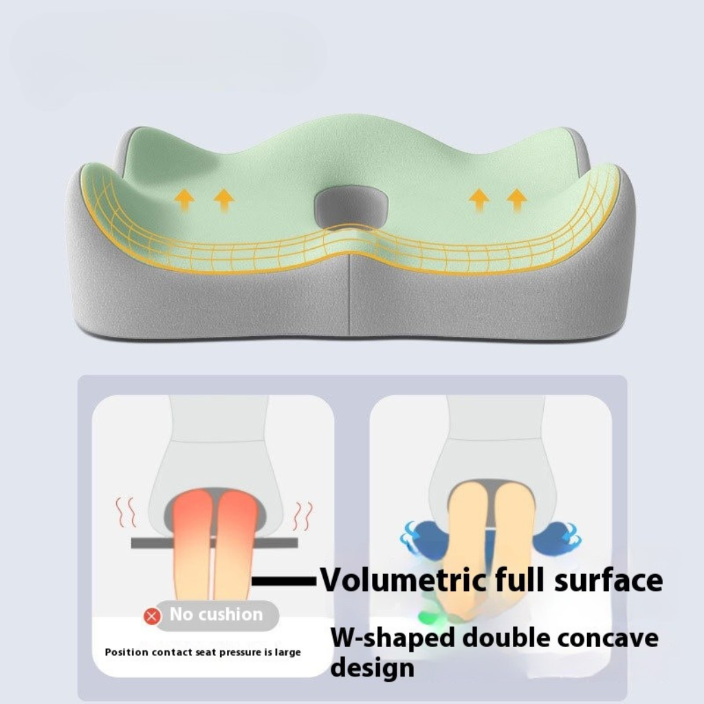 Ergonomic Memory Foam Seat Cushion – Tailbone Relief & Long Sitting Comfort