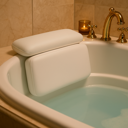 Luxury Bathtub Pillow with Suction Cups – Waterproof PU Spa Headrest for Neck and Back Support